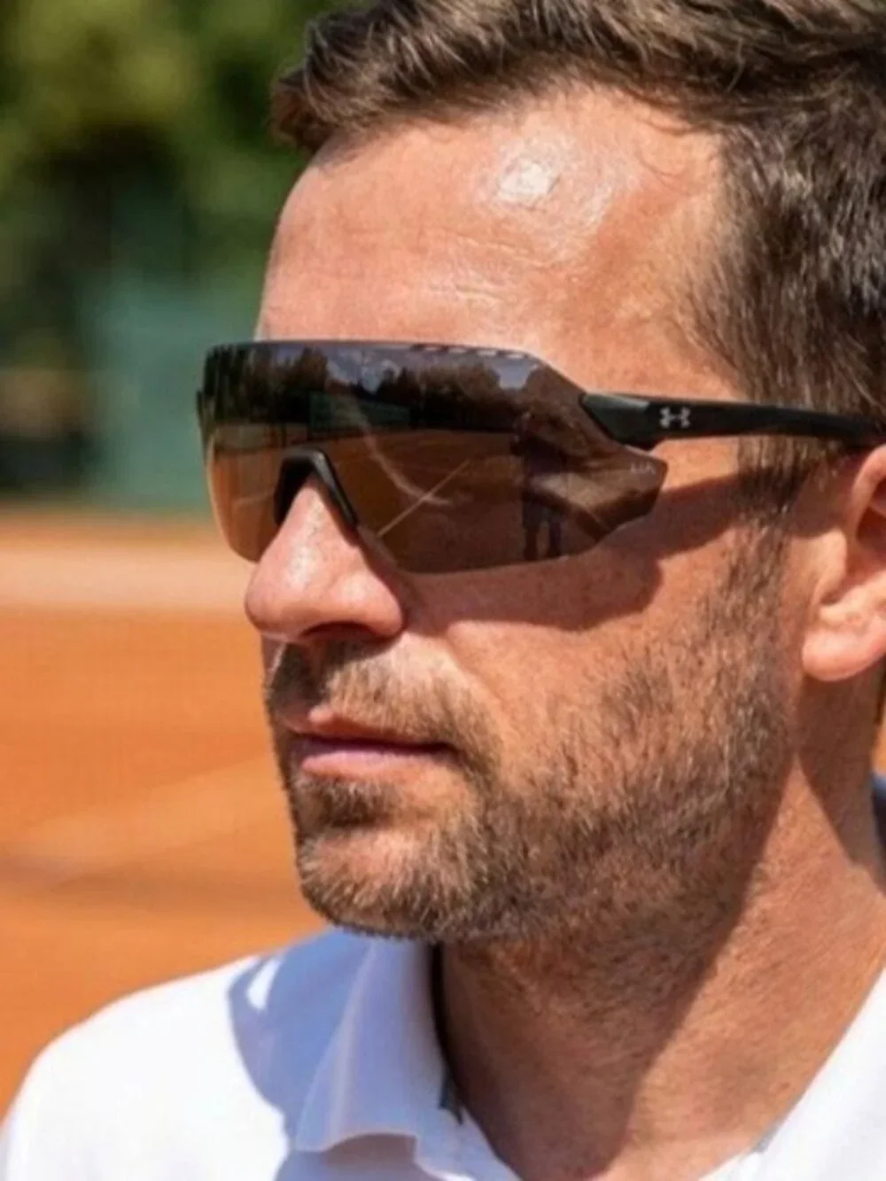 Under Armour UA HALFTIME/F 003 Sunglasses Matte Black Shield Frame, Grey Lenses
